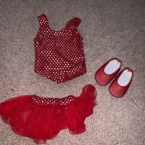 no brand Other - 18 Inch Doll Red Dance Outfit